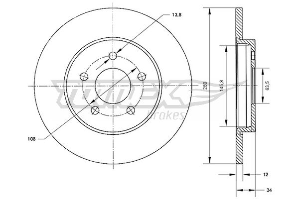 Brzdový kotúč TOMEX Brakes